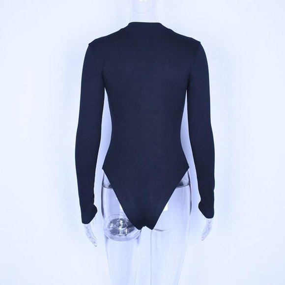 Long Sleeve Women Front or Back Zipper Bodysuit - Picture 5 of 7